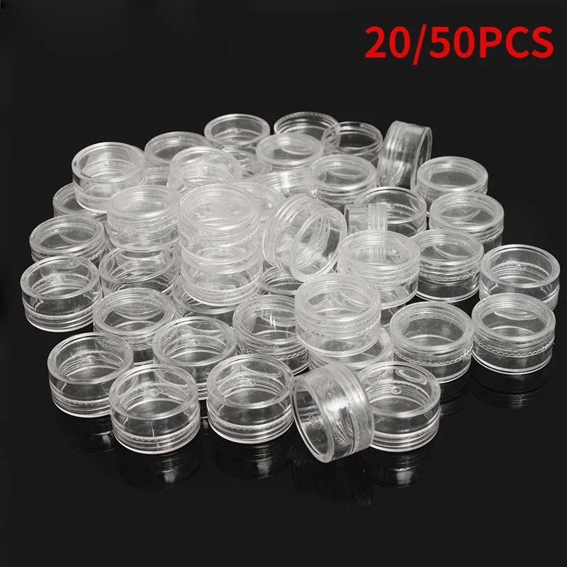 Clear Mini Cosmetic Jars - 2-5g Sample Containers for Creams, Balms, and Nail Art