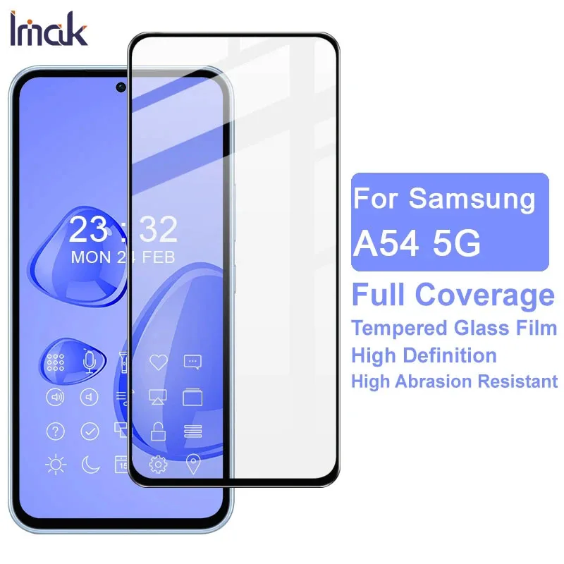 

Для Samsung Galaxy A54 5G чехол IMAK полное покрытие закаленное стекло протектор для Galaxy A54 Защитная пленка для экрана против царапин