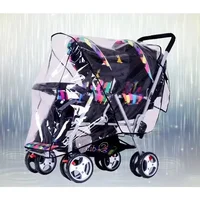 Children’s Carriage Twin Baby Stroller Rain Cover Double Front and Rear Seat Baby Trolley Windproof Cover
