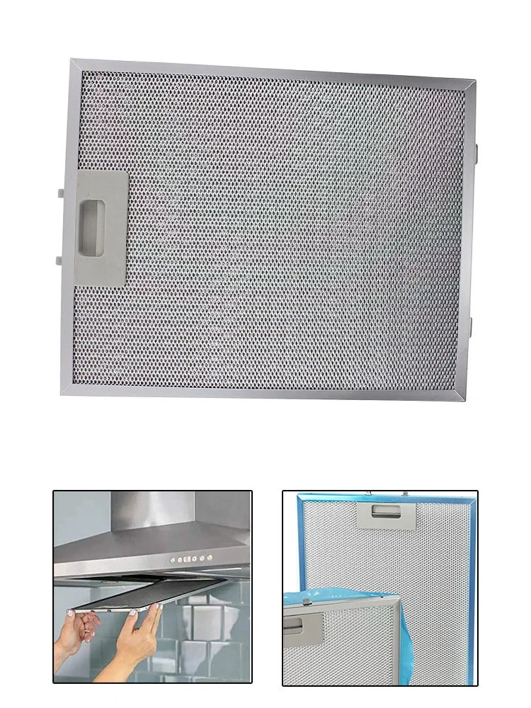 

Stainless Steel Filter 300mm*246mm*9mm Cooker Hood Metal Mesh Extractor Vent Filter 5-Layers Of Aluminized Grease Strainer