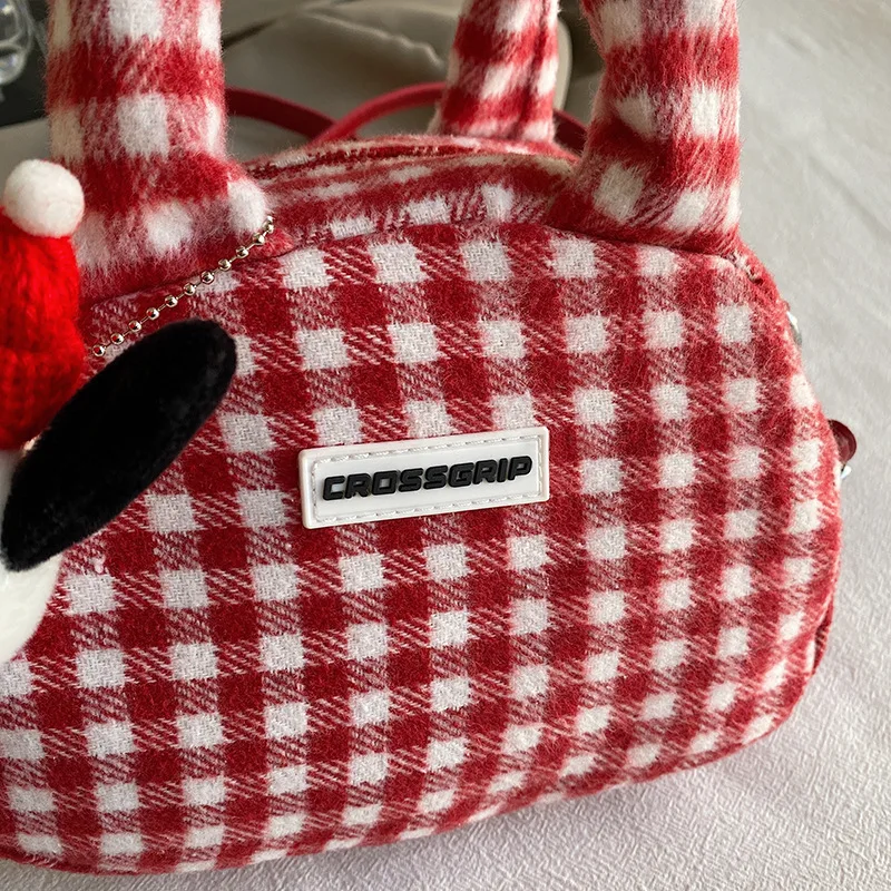 New Style Niche Fall Winter Women's Bag Sweet Cool Crossbody Handbag Shoulder Bag Cute Christmas Plush Female Purse