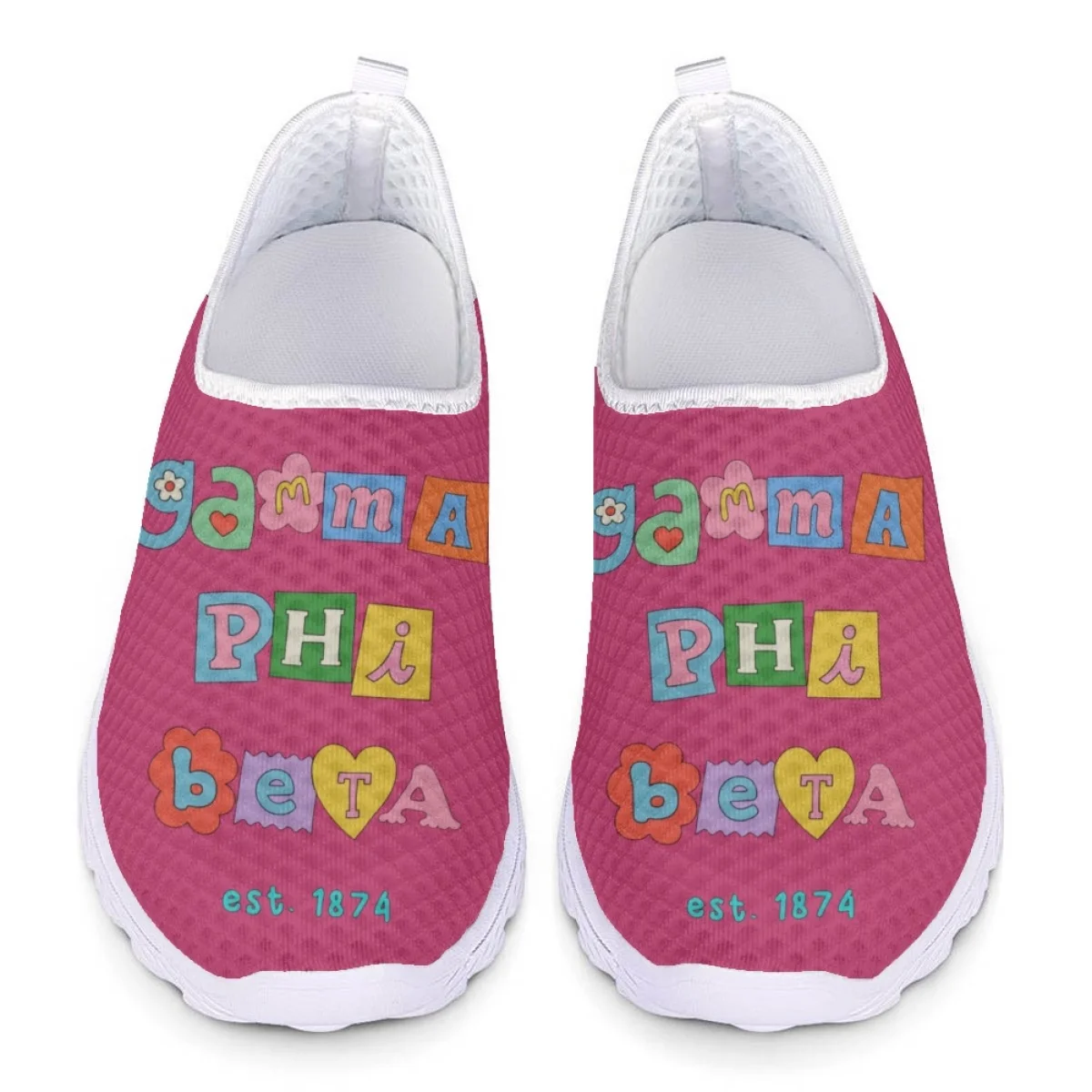 

Повседневная женская обувь с принтом Gamma Phi Beta Sorority, летняя Удобная дышащая сетчатая обувь на плоской подошве, Рабочая обувь для медсестер