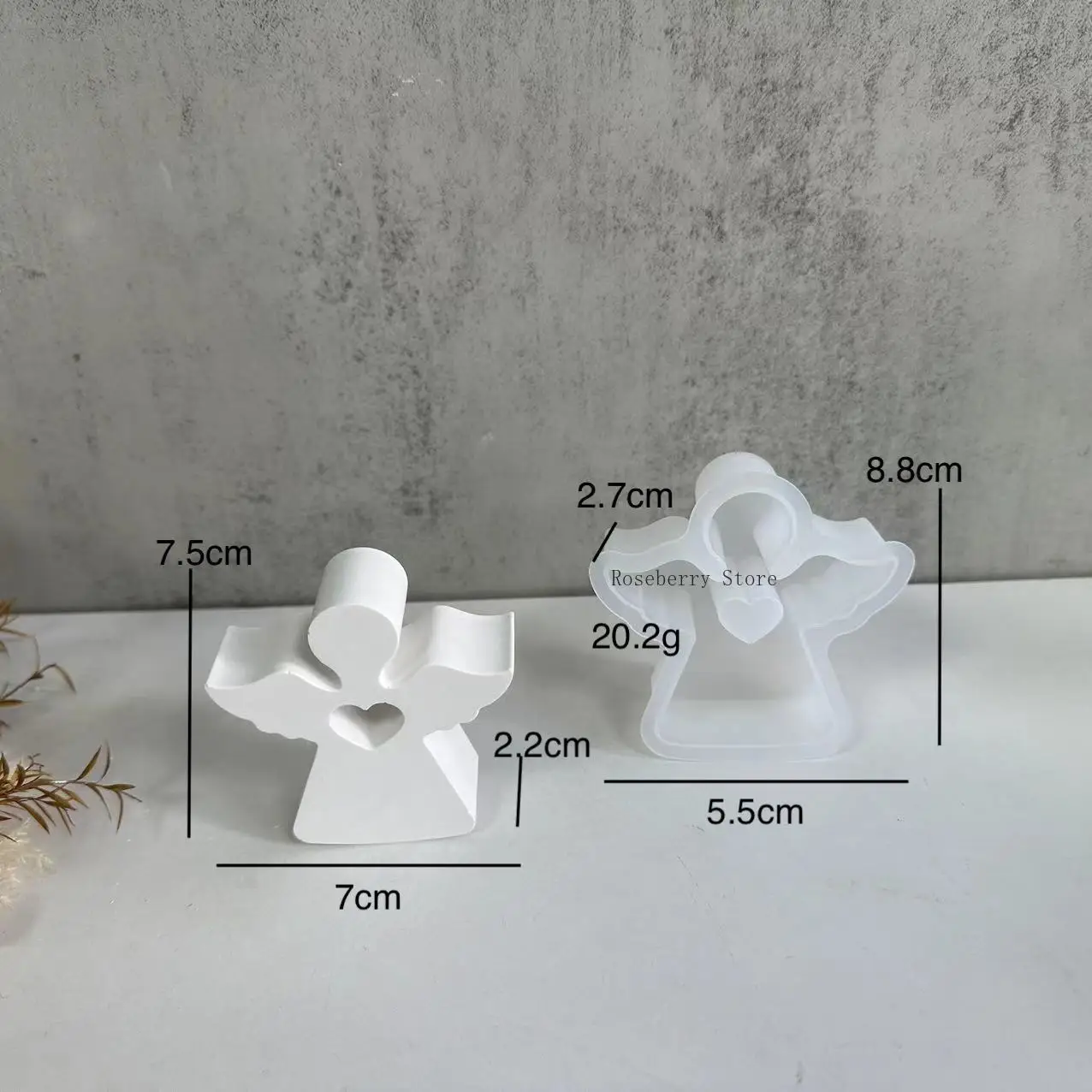 Silicone Mold 3D Angel Candle Mold Little Wing Angel Resin Pendant Silicone Mold DIY Plaster Concrete Resin Ornament Gifts Home Decor