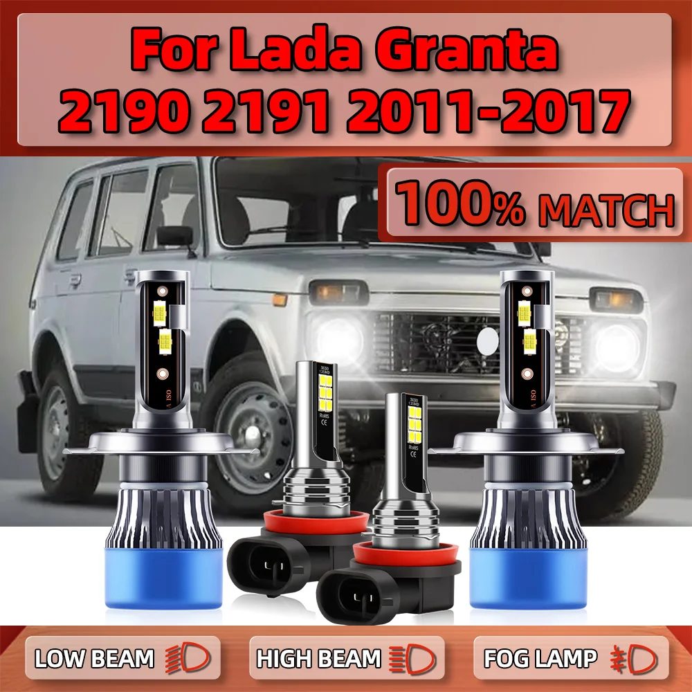 

40000LM LED Car Headlight Bulbs 240W Auto Headlamps 6000K Fog Lights 12V For LADA GRANTA 2190 2191 2011-2013 2014 2015 2016 2017