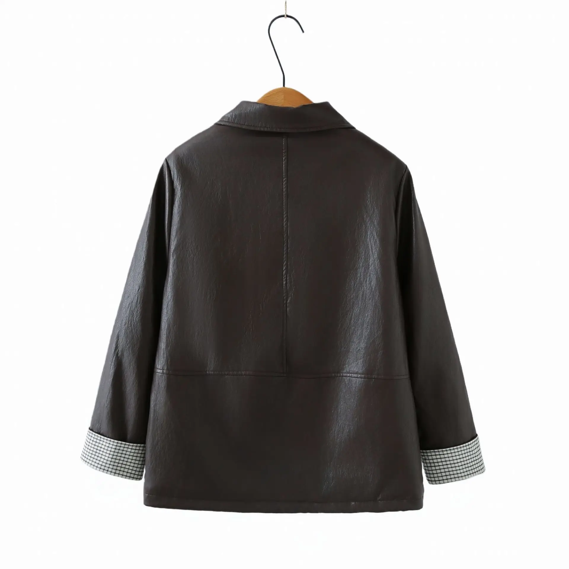 XXXXL Fashion Plus Size Women's Leather Jacket New Winter Oversized Clothing Style With Fleece Warm Windproof Lapel Coats 2532