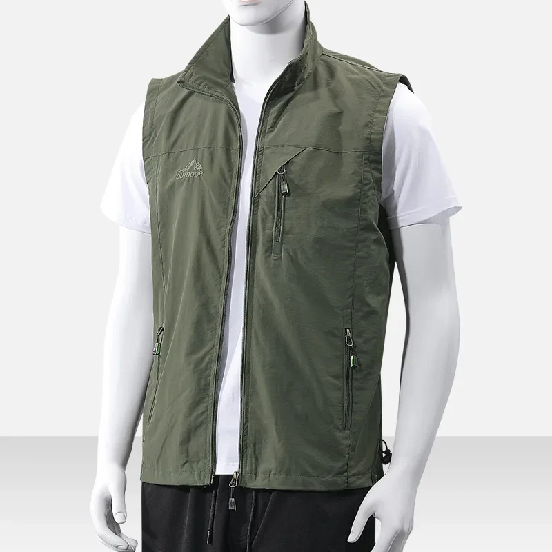 Spring and summer vest jacket for casual sports, waterproof, windproof, breathable, ultra-thin men's fishing vest 2