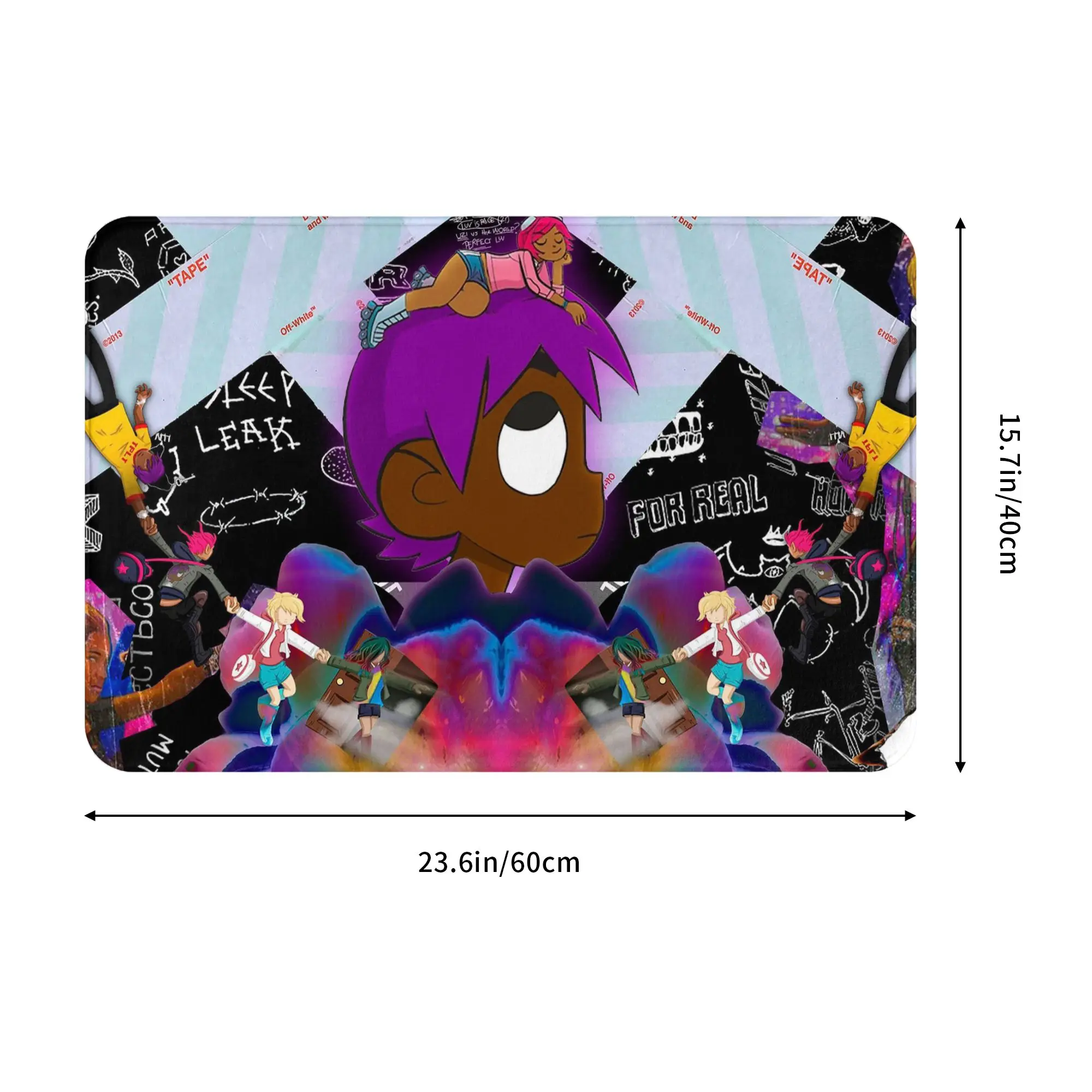 Lil Uzi Vert Doormat 주방 입구 홈 바닥 매트 발코니 풋패드 매트용 미끄럼 방지 카펫 러그