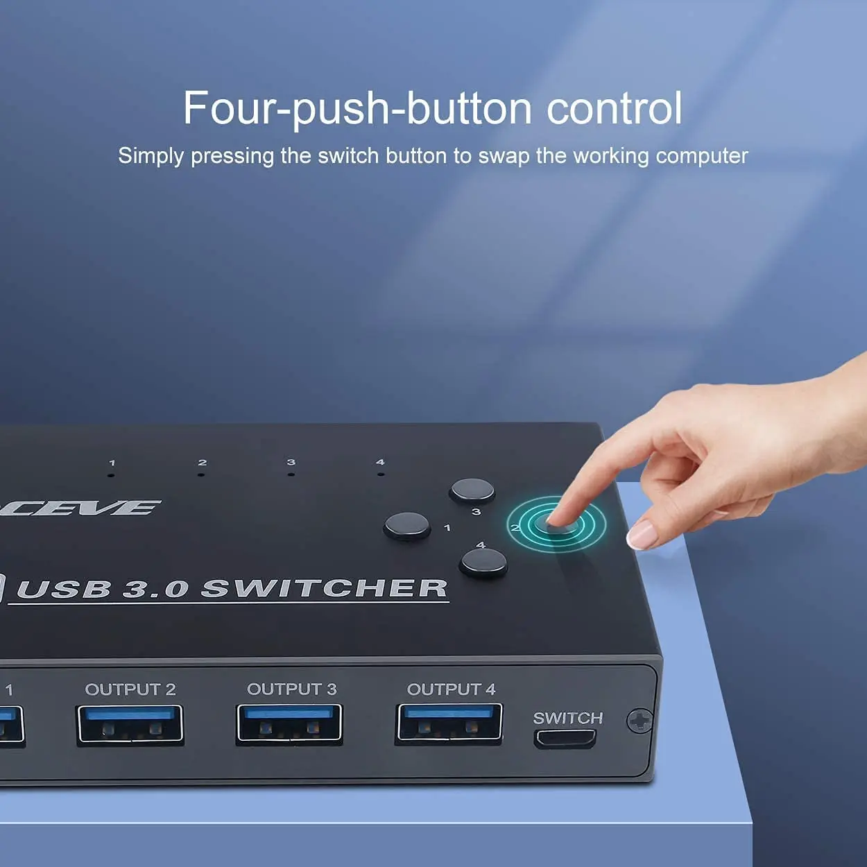 MZX USB Switch Selector KVM Switcher 3.0 Hub 3 0 KM 4 Computer Host Share 4 USB Devices for Keyboard Mouse Printer KVM Switch 4