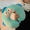 Comfortable Pochacco U-shaped Pillow Stuffed Anime Hangyodon Nap Pillow Travel Neck Pillow Japanese Style Portable Cute 2