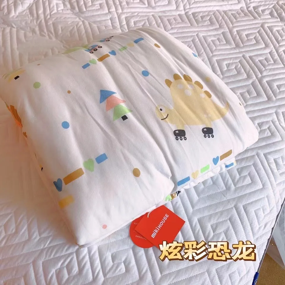 New Children's Knitted Cotton Summer Quilt Can Machine Washed Cartoon Soybean Quilt Kindergarten Nap Air Conditioner