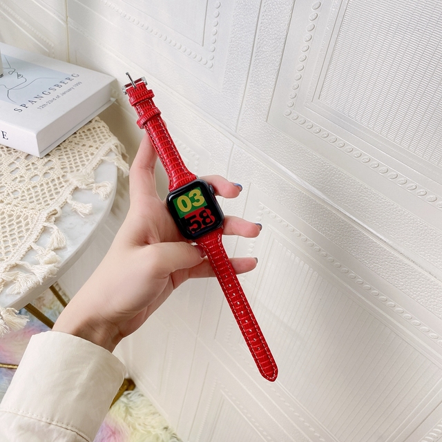 Slim Strap For Apple Watch SE7 6 5 42/44mm Leather Bracelet for Iwatch Band Series 4 3 2 1 38/40mm Accessories 41/45mm