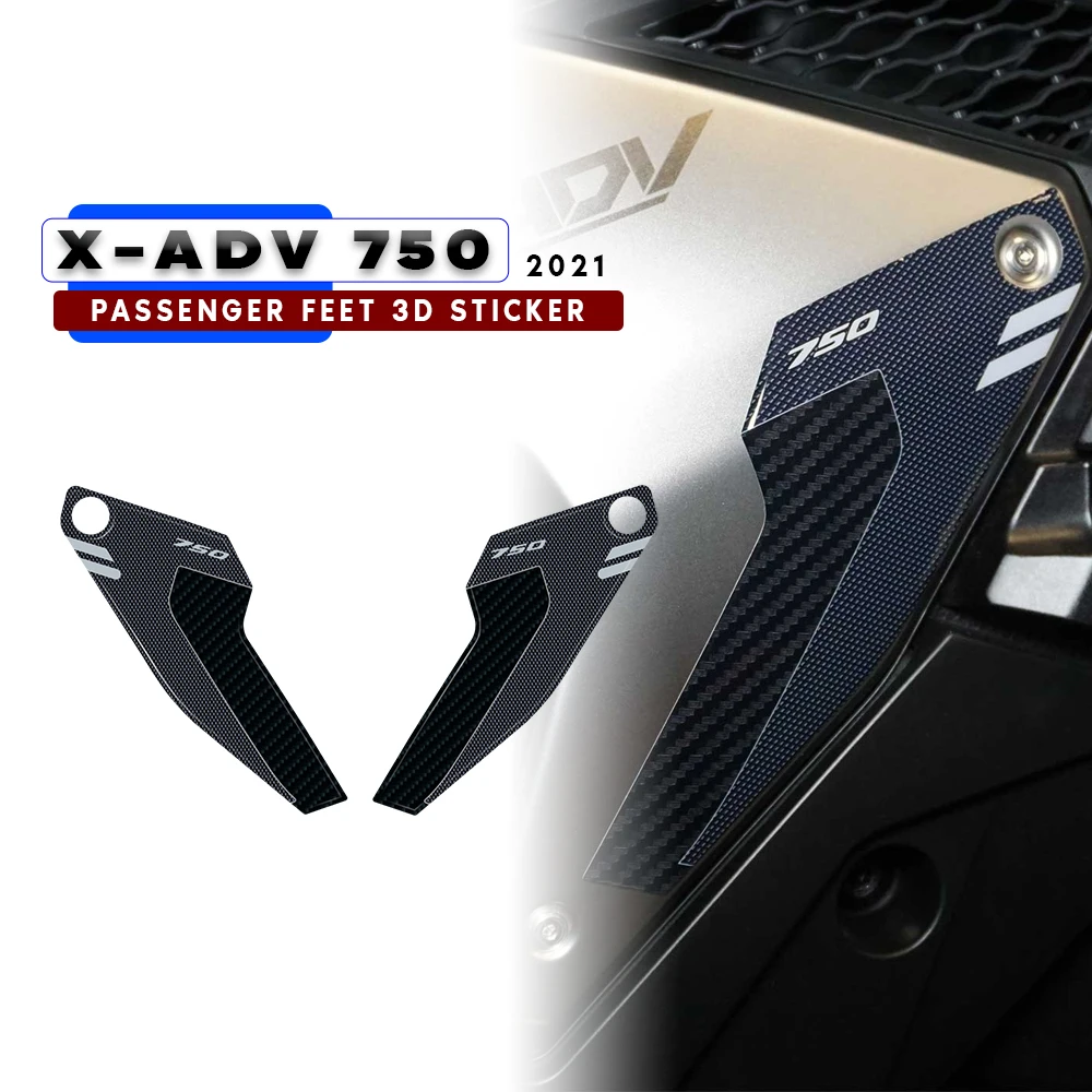 For Honda X-ADV750 XADV X-ADV 750 XADV750 Motorcycle Protector 3D Gel Passenger Foot Sticker Decal