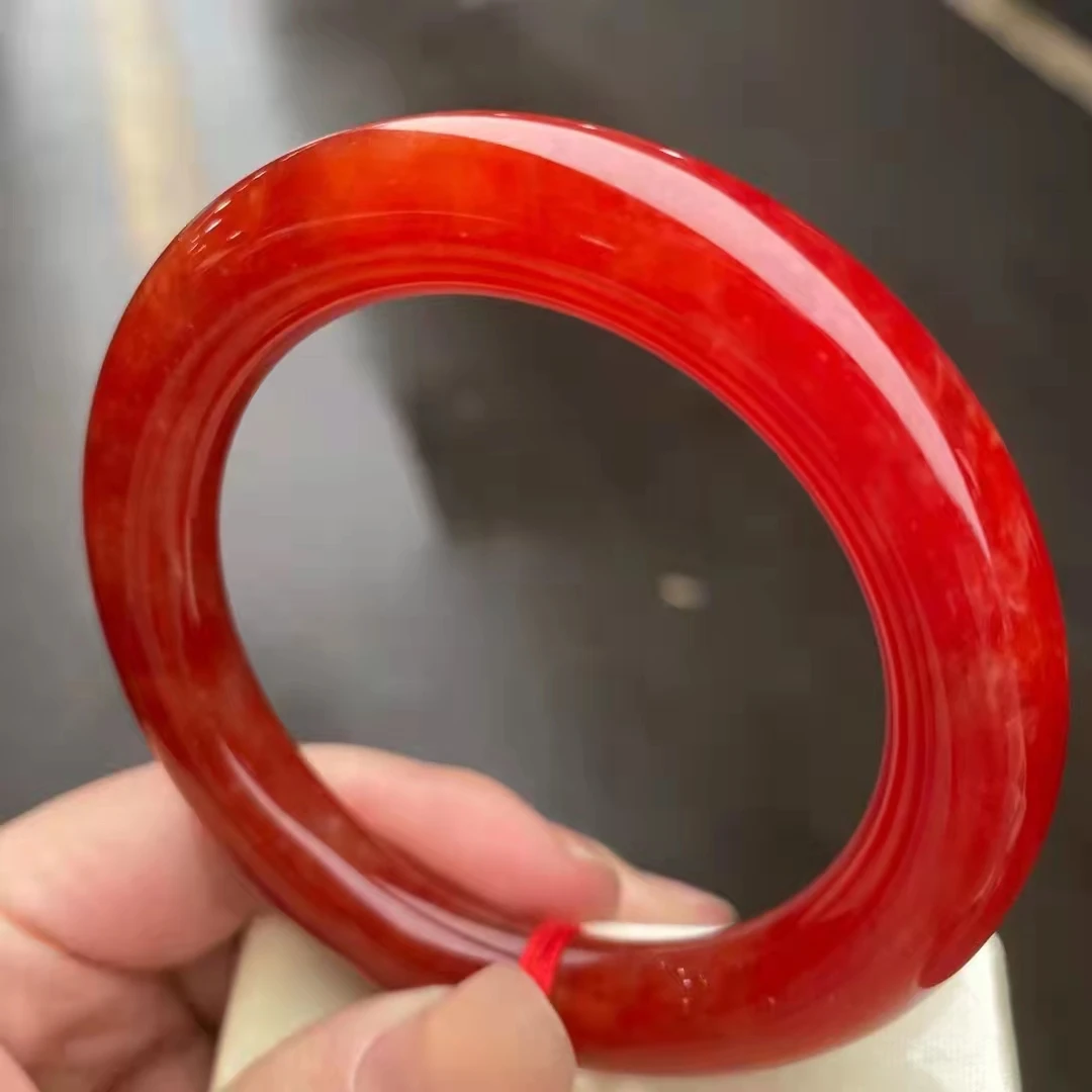

Natural Jadeite Myanmar Red Jade Bangle Women Fine Jewelry Genuine Grade A Burma Certified Jades Round Bangles Bracelet Amulet