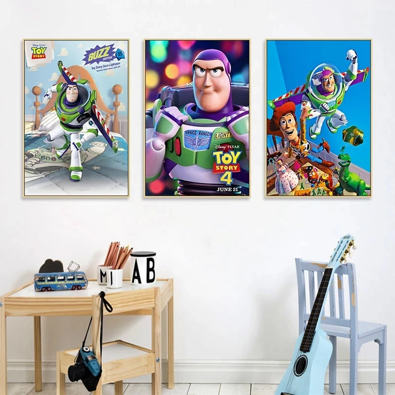 Canvas Painting Disney Buzz Lightyear Funny Toy Story Poster HD Modular