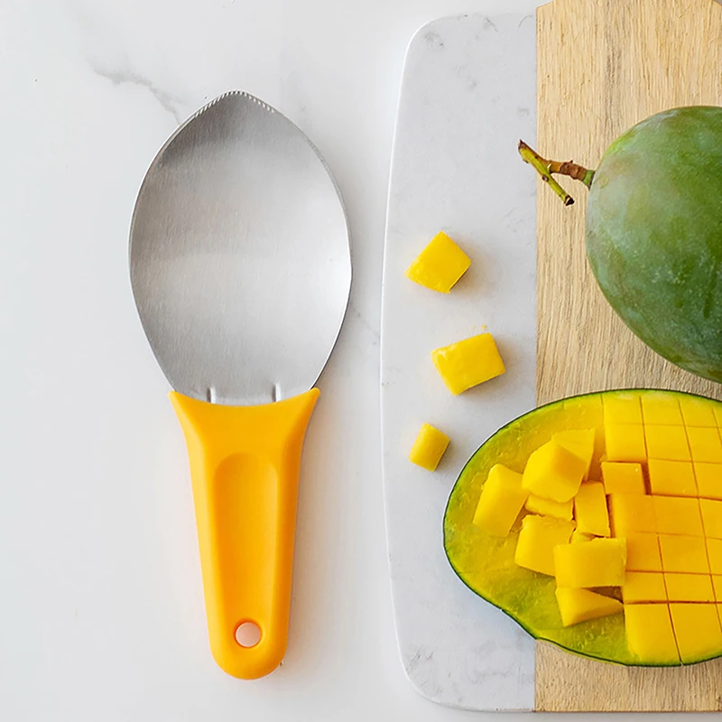 Multifunctional Fruit Spoon Mango Slicer Cutter Watermelon Cutting Knife Mango Dicing Tools Diced Scoop Kitchen Gadgets