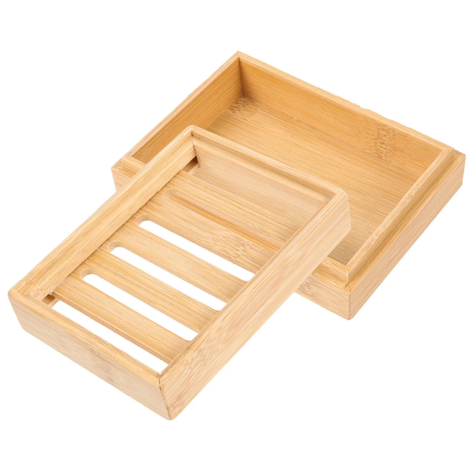 

Bamboo Vintage Soap Dish Bar Holder Draining Container Stand Sink Bathroom Tray