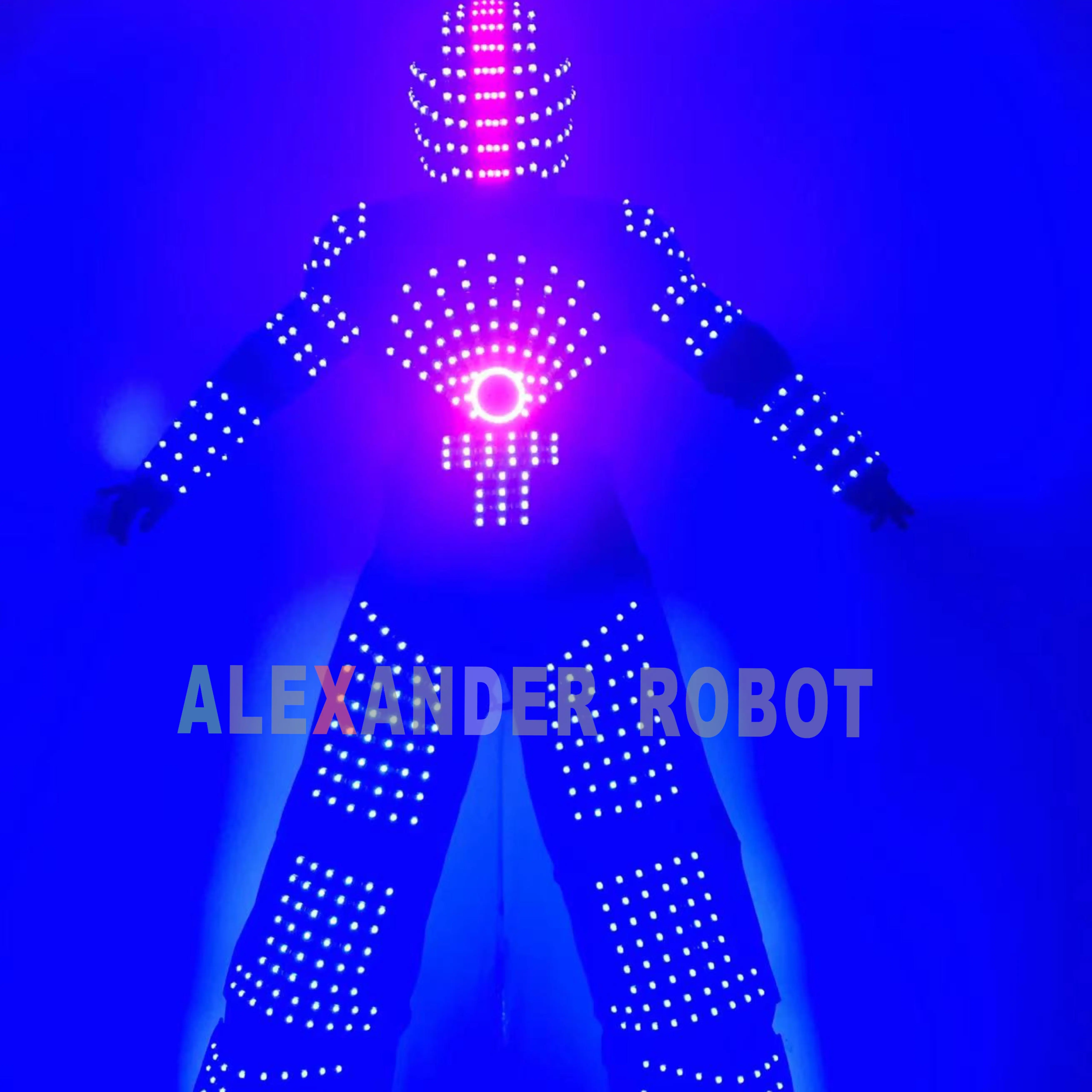 LED Suits Robot Costume LED Clothing Birthday Party Light Size Fabric Breathable Colors