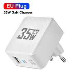 35W GaN USB - C Fast Charger with QC3.0 and PD3.0 Technology - EU White