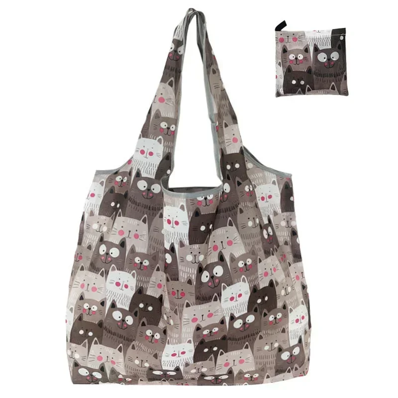 Fashion Printing Foldable Eco-Friendly Mom's Bag Tote Folding Pouch Handbags Convenient Large-capacity for Diaper Bags