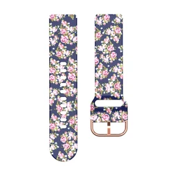 18mm Universal Print Rubber Bracelet with Quick Release Band for 18mm Universal (Pink Rose)
