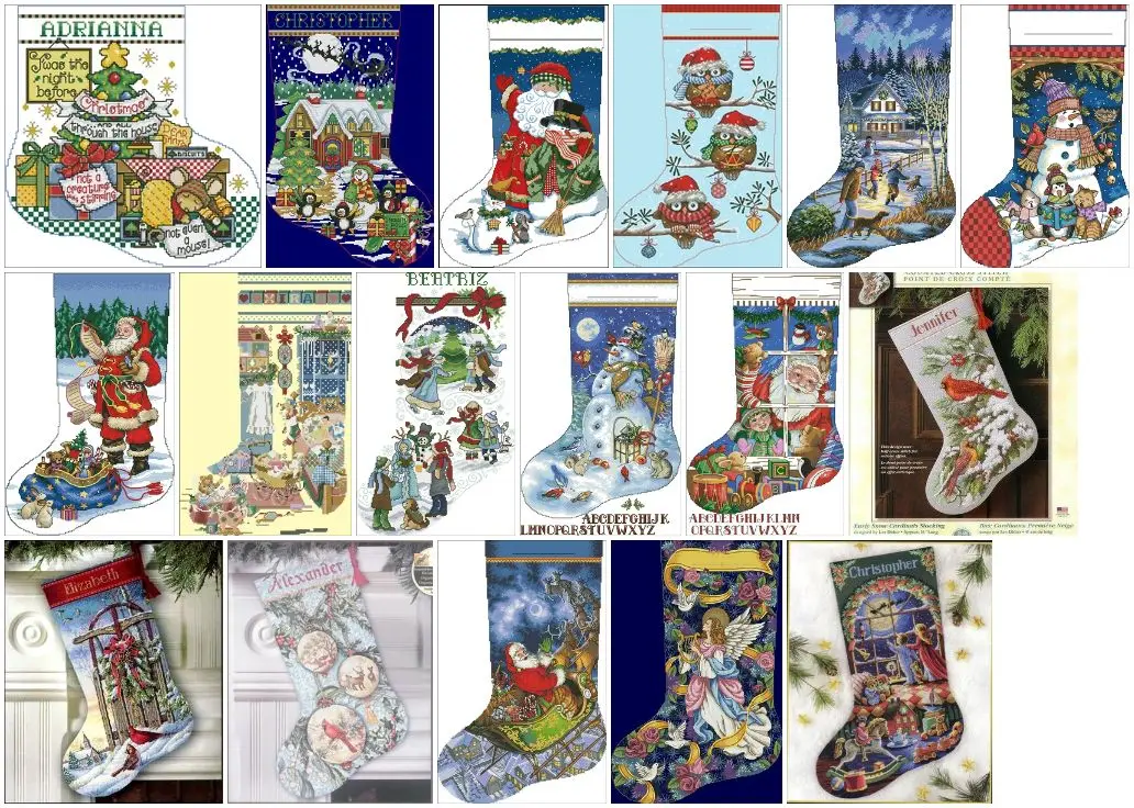 christams sock photoes choose , cotton threads Cross stitch sets styles Lovely Counted Cross Stitch Kit 4 2