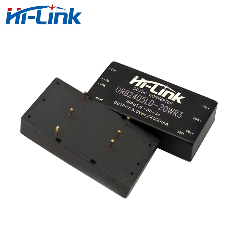 

Hi-Link 4pcs/lot URB2405LD-20WR3 Mini 20W 24V to 5V 4A DC DC Converter Isolated Power Supply Module 91% Efficiency Smart Home