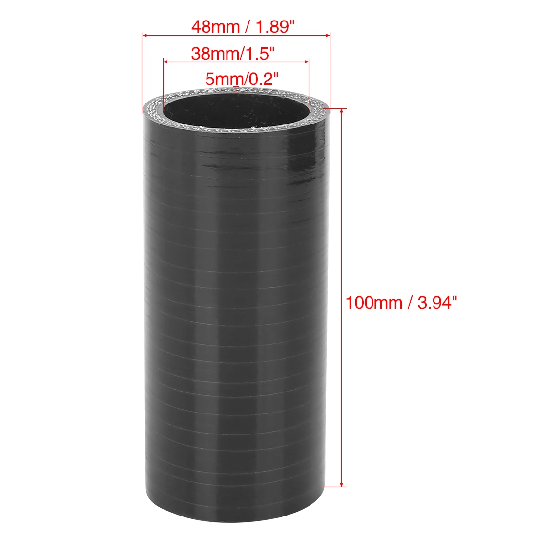 X Autohaux 30mm-65mm ID Reinforced Straight Silicone Coupler for Car Intercooler Intake Piping silicone hose silicone hose connector