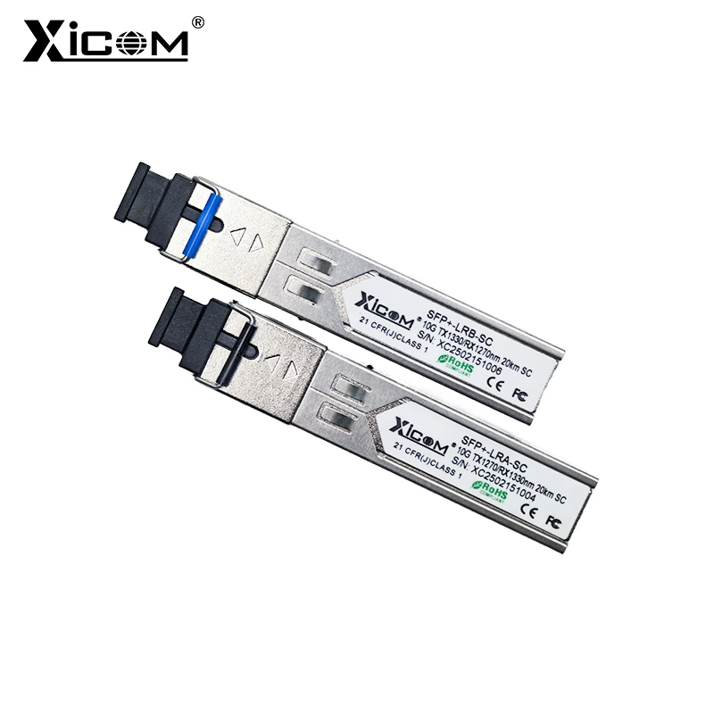 Xicom 10G SFP+ Module BIDI SC Simplex Optical Fiber Module 20km Singlemode 1270/1330nm Compatible with Cisco/Mikrotik SFP Switch