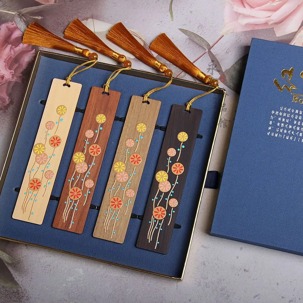 

Students Gift Ebony Chinese Style Retro Carving Book Clip Pagination Mark Bookmark Wooden
