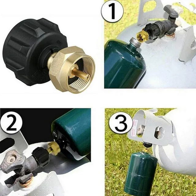 Bbq Propán Tartály Újratöltő Adapter Szerelvények Kültéri Kemping Qcc1 Szabályozó Szelep Propánhenger 1 Lb Újratöltési Csatlakozó - Image 6