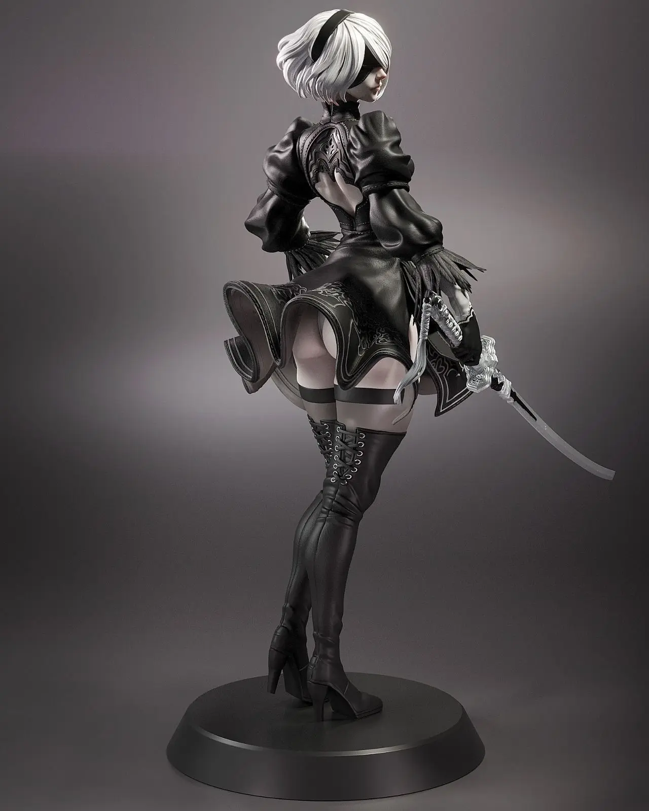 NIER Automata 2B | NSFW 3D Printed | Fun Art | Unpainted | Version |  Figurine