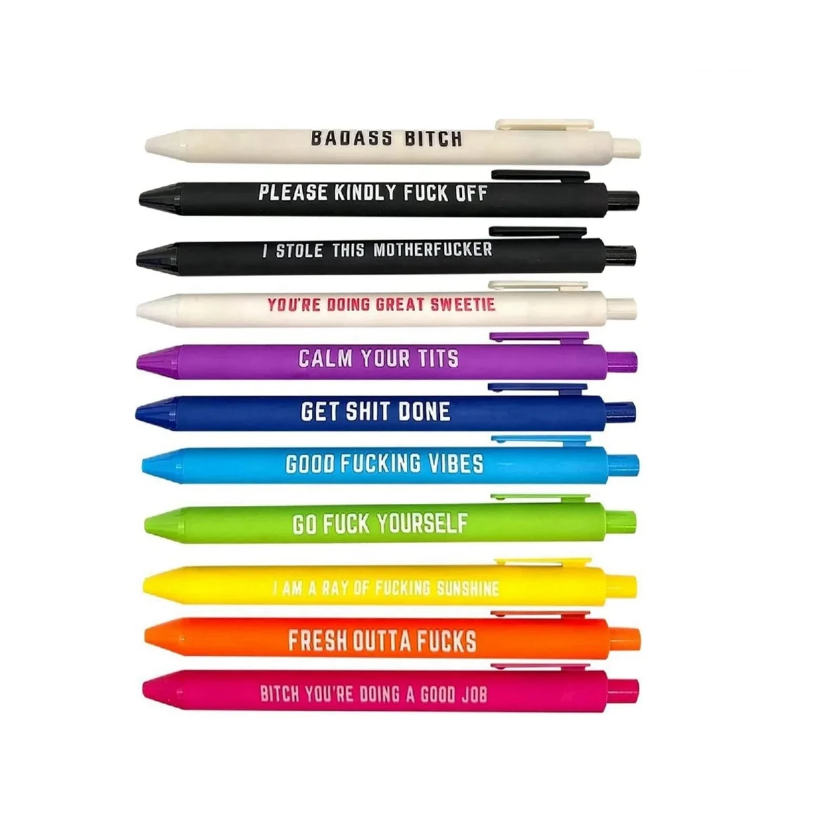 10pcs Funny Pens Swear Word Daily Pen Set