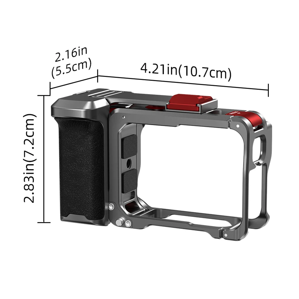 For Insta360 Ace Pro/2 Metal Camera Grip Mount with Lens Cap Quick Release Camera Rabbit Cage Detachable Camera Expand Accessory