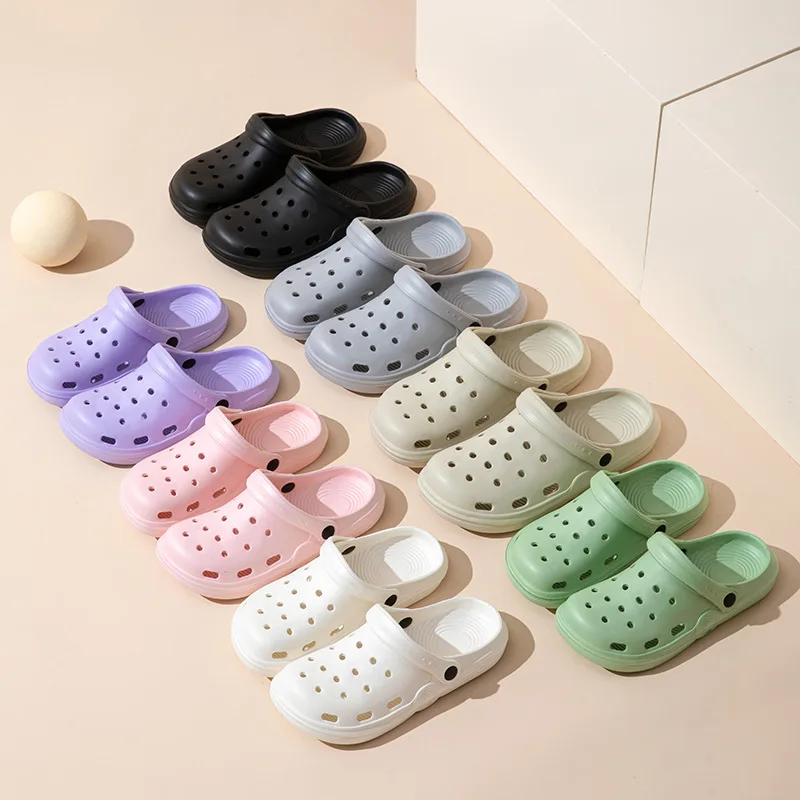 Crocs 2024 Female Summer Wear Beach Light Half Bag with Sandals Lovers Bao Head Leakage Man Shoes