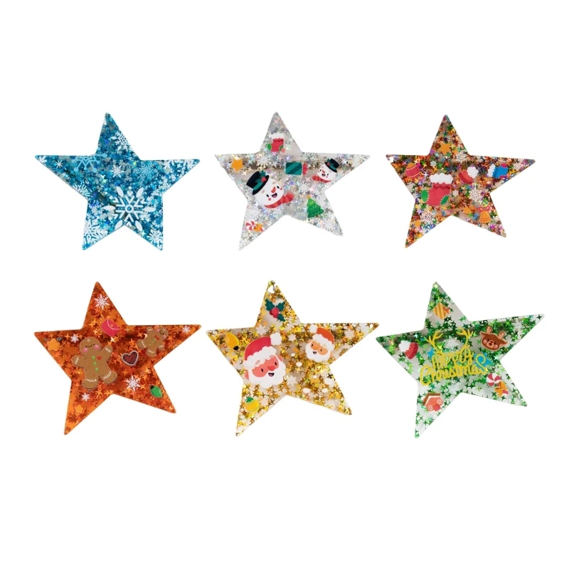 

Рождественская елка в форме звезды, заколка для волос с омелой, блестящие украшения, заколка в виде утконоса DXAA