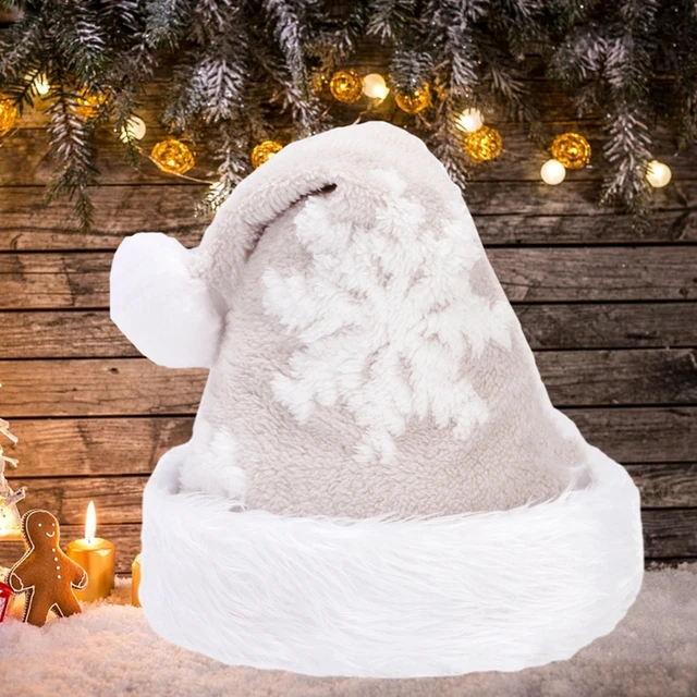 COS-Chapeau de Père Noël pour la Décoration de Noël, Épais, Neige, Peluche,  ix, Doux, Chaud, Adulte, Enfant, Cadeau - AliExpress