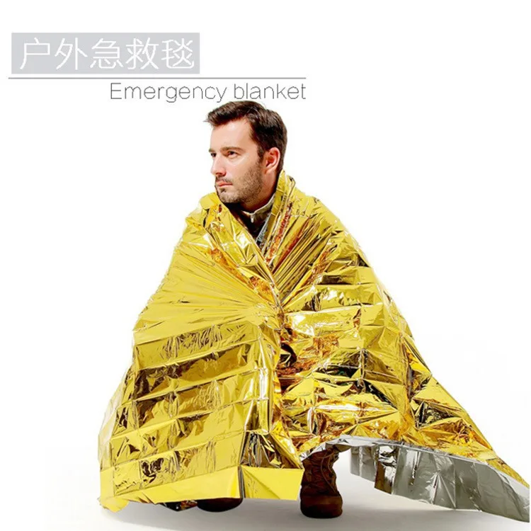 Emergency Blanket Outdoor Survival First Aid Military Rescue Kit Windproof Waterproof Foil Thermal Blanket for Camping Hiking emergency blanket