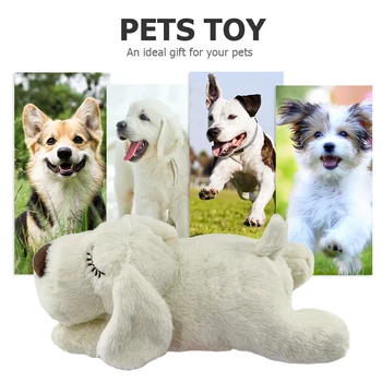 Cute Heartbeat Puppy Behavioral Training Toy Plush Pet Comfortable Snuggle Anxiety Relief Sleep Aid Doll for Home Pets Dog