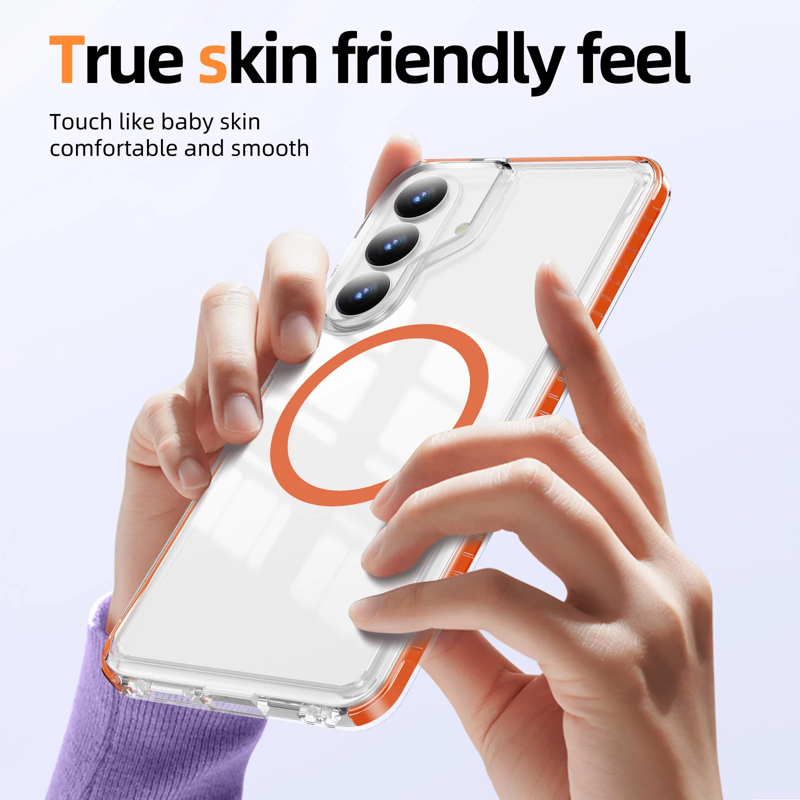 Enhanced Magnetic Transparent Shockproof Phone Case with Airbag Protection