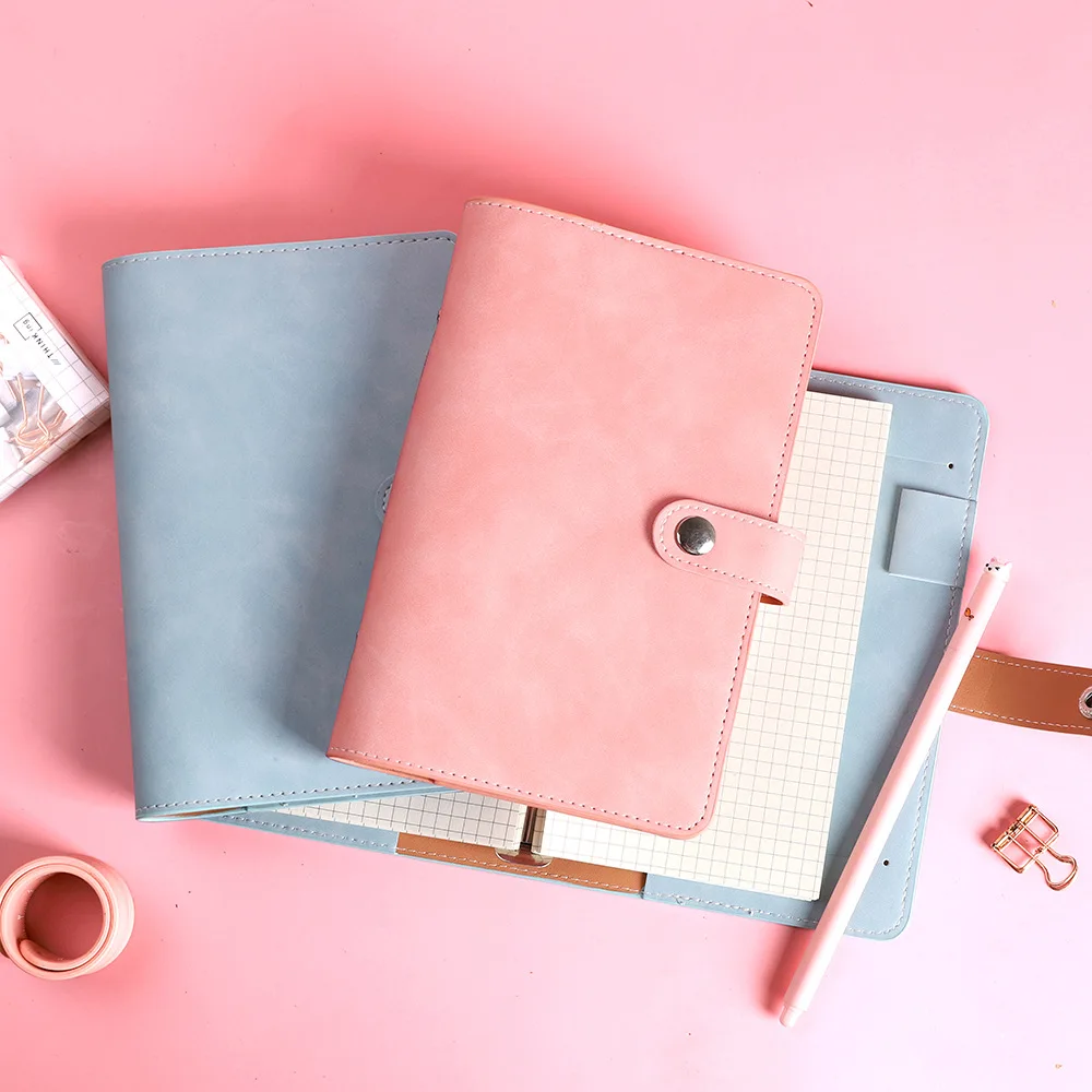 가죽 노트북 케이스 A6 루스리프 북 걸쇠 핸드북 루스리프 가죽 노트북 및 저널 A6 바인더 노트북 커버