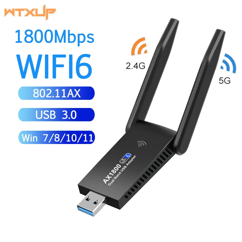 1800mbps Band 6 Adapter Network Dongle Wireless 802.11ax Network Card Usb 3.0 For Laptop/pc Windows 7/10/11 Network Cards - AliExpress