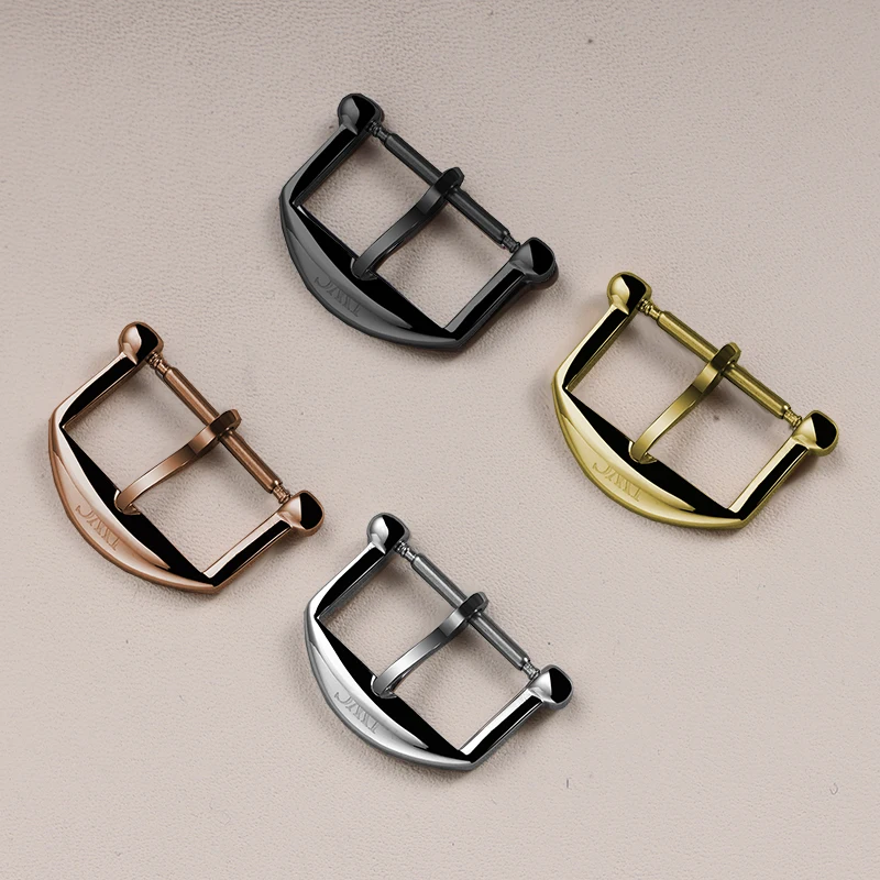 

18mm Watch Buckle 316L Stainless Steel Pin Clasp for IWC Portugieser Leather Watch Band Polished Buckle Silver Gold Watch Clasp