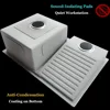 Kitchen sink, stainless steel kitchen sink with laundry board, faucet, easy to clean double bowl, 600mm/23.6in, Sink 5