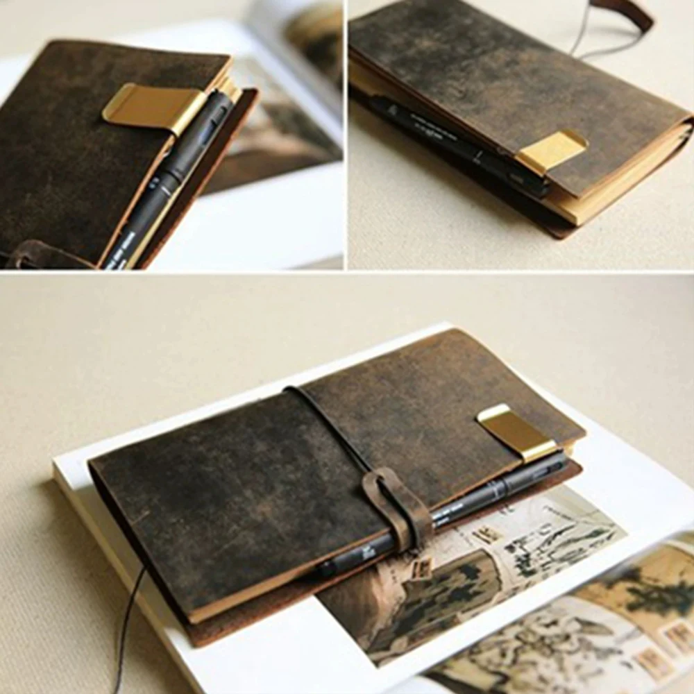 Vintage Metall-Stiftclip aus Messing und Stahl für Reisetagebücher und Loseblatt-Notizbücher, TN-Zubehör für Geschäftsleute – Detail 3