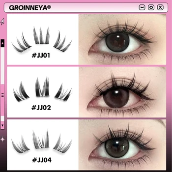 GROINNEYA Self Adhesive DIY Lash Extension Kit Lash Clusters No Glue Needed DIY Lash Extension Pre Glued Cluster Lashes 6