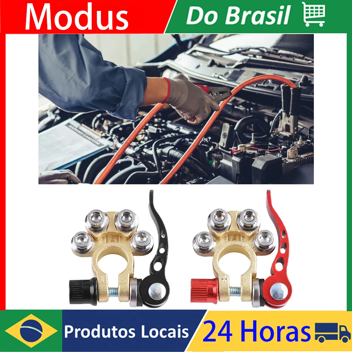 12V24V1PairAutomotiveBatteryTerminalWireCableClampQuick