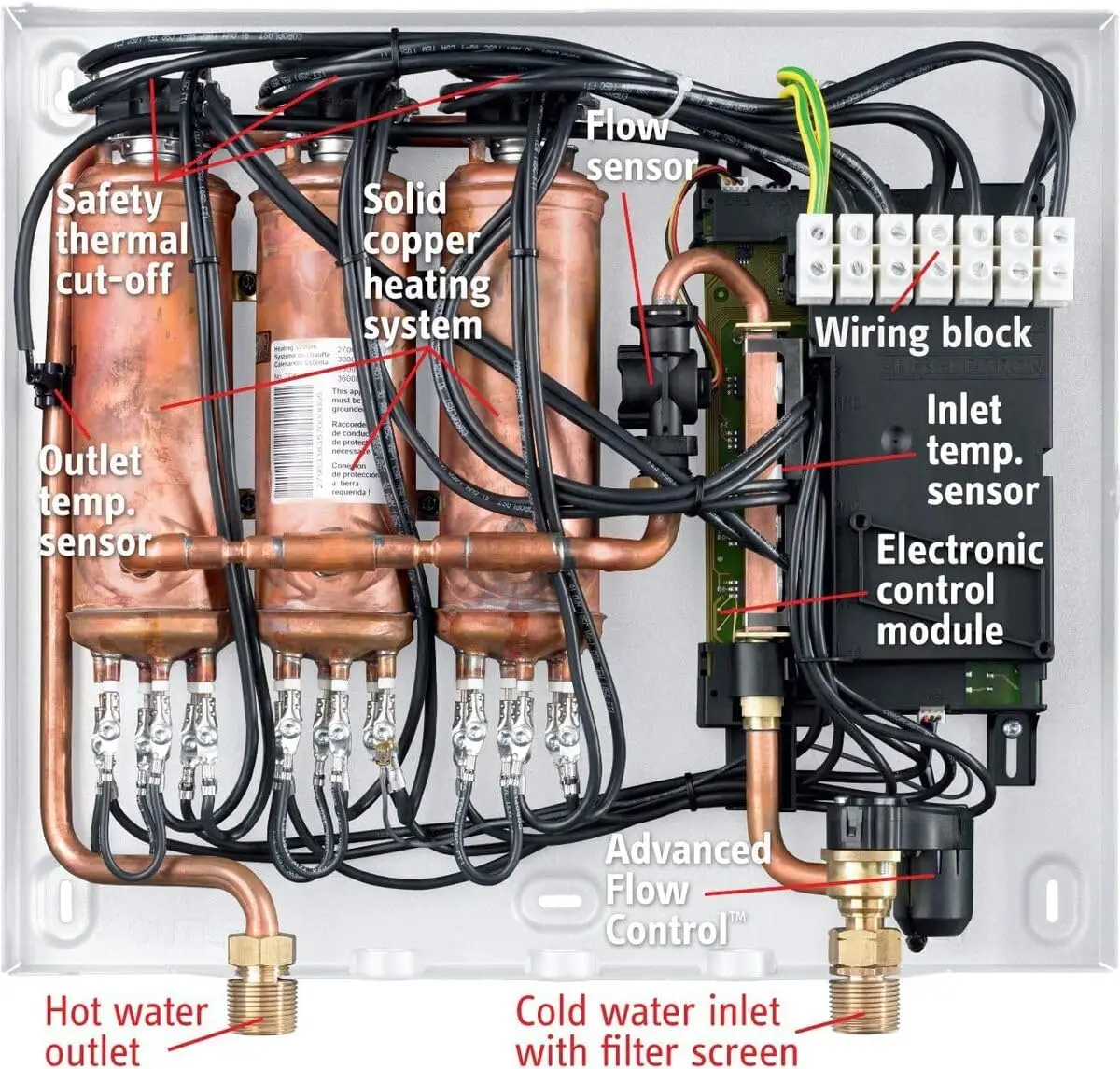 Tankless Water Heater Tempra 20 Plus Electric on Demand Hot Water Eco White It&rsquo;s Noise Free While in Use