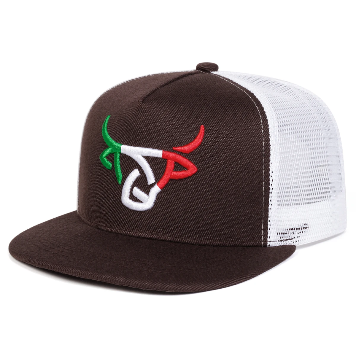 Unisex Hip-Hop-Netzhüte mit Ochsenkopf-Stickerei, für Frühling und Sommer, verstellbare, lässige Baseballkappen für den Außenbereich, Sonnenschutzhut, Sportkappe – Detail 4