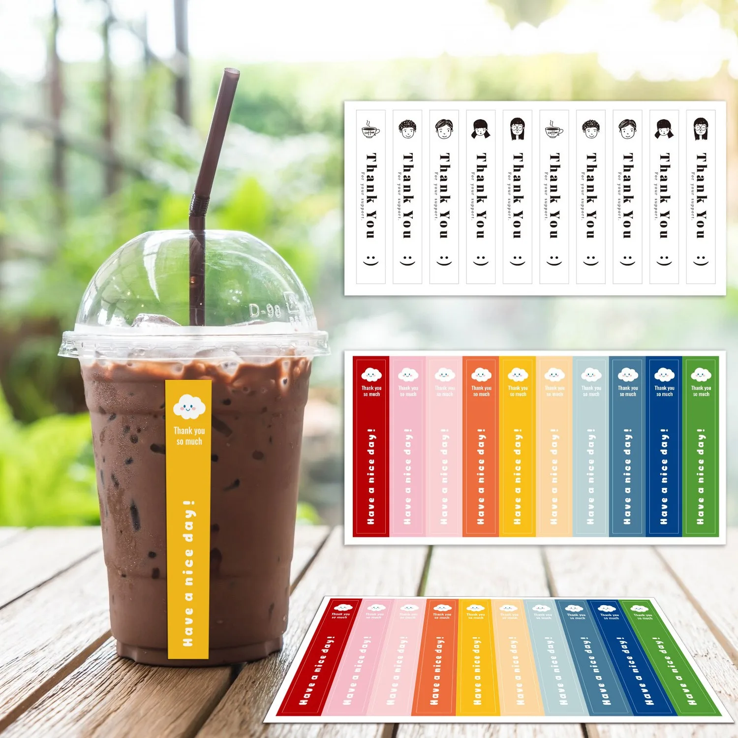 1/2PCS Colorful Rectangular Sticker Gift Box Sealing Sticker Mini Label Water Cup Jar Decoration Shop Kitchen Supplies