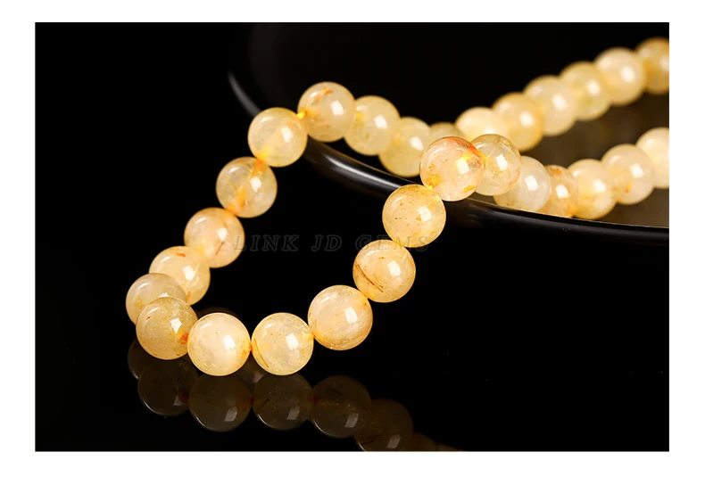 Naturstein, starker Gold-Rutilquarz, rund, lose Distanzperle, 4, 6, 8, 10 mm, für Schmuckherstellung, DIY-Halskette, Armband, Zubehör – Detail 5